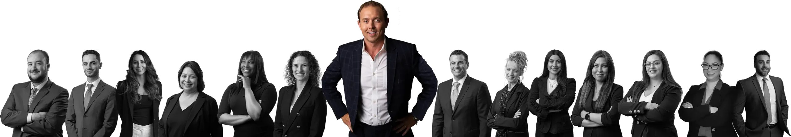 a row of all the attorneys at the VanStone Injury Law Firm